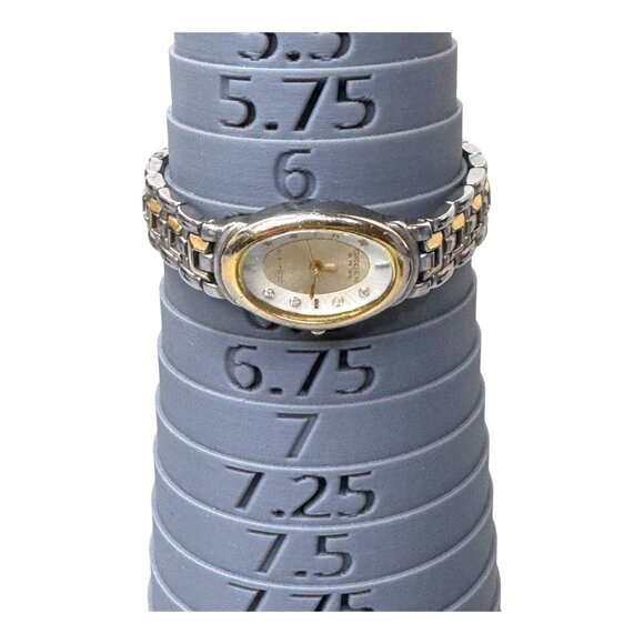 Gruen Swiss Diamond Lady's Wristwatch GSL003 Swiss Movement NEW Battery Gold Ton - Picture 5 of 6